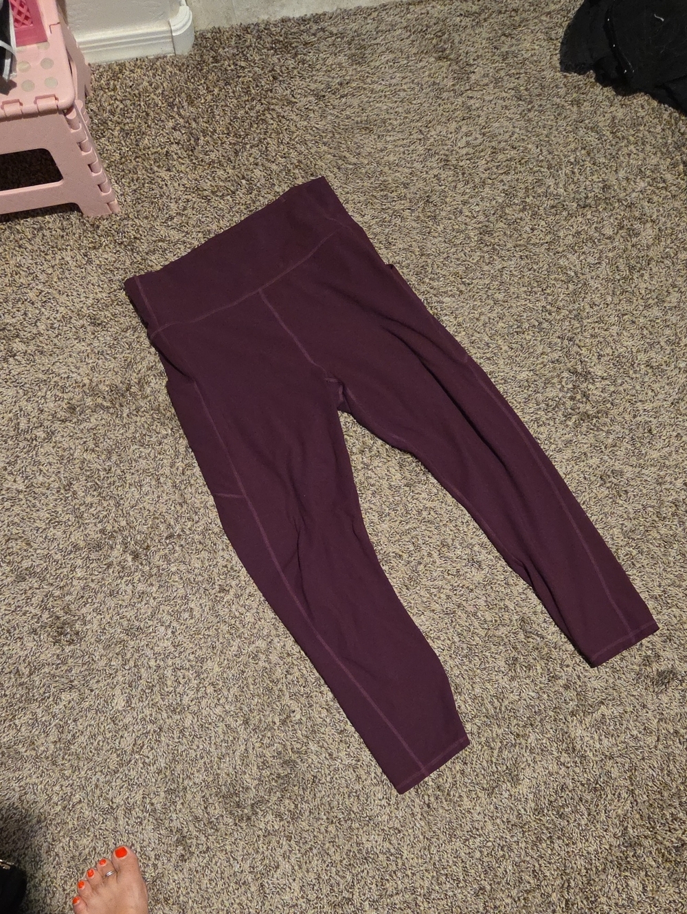 Fabletics Burgundy High-Waist Leggings